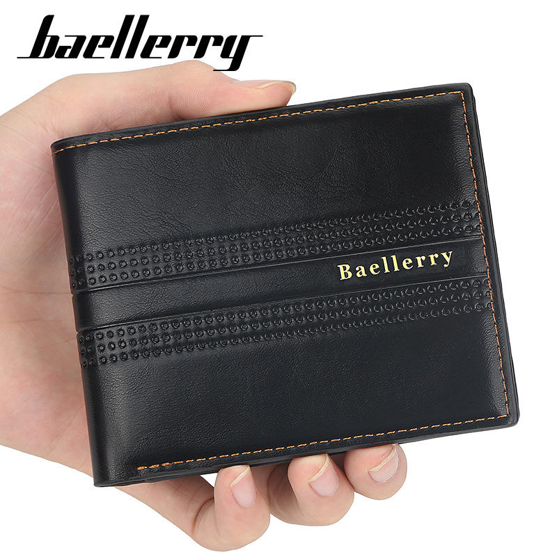 

Baellerry Men Faux Leather Fashion Business Casual Wallet With 6 Card Slots