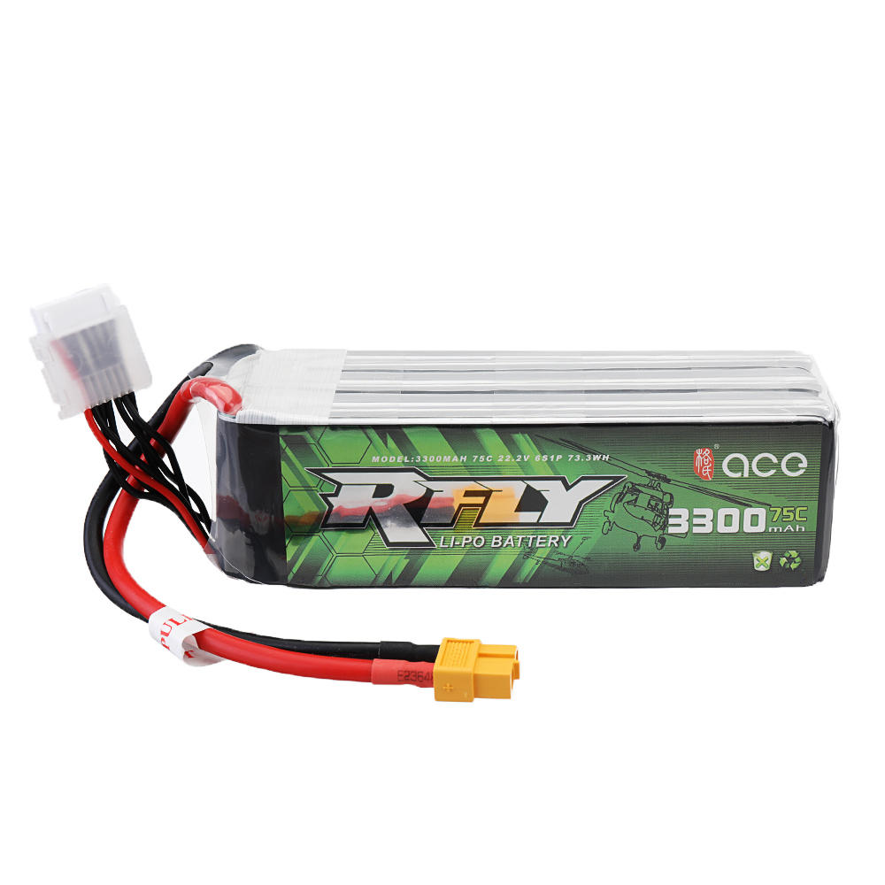 

ACE RFLY 22.2V 3300mAh 75C 6S Lipo Battery XT60 Plug for KDS INNOVA 550 RC Helicopter