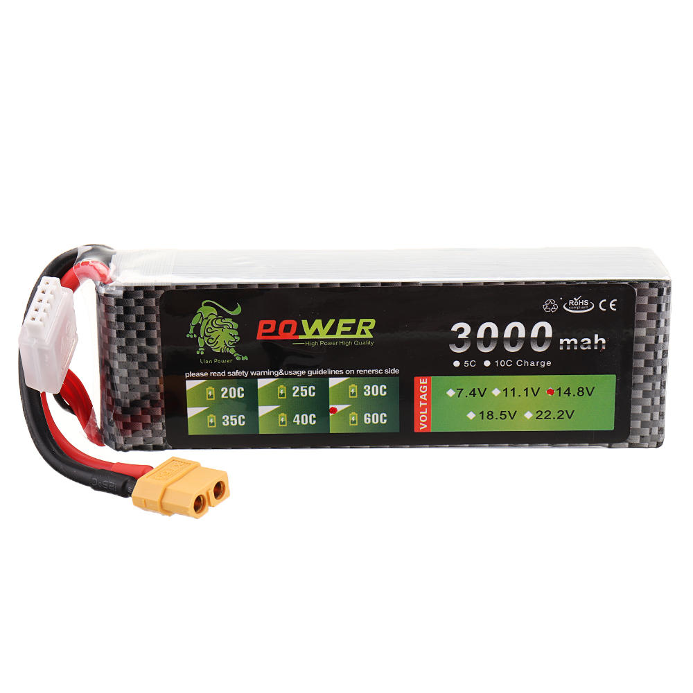 LION Power 14.8V 3000mAh 60C 4S Lipo-batterij XT60-stekker voor RC FPV-drone