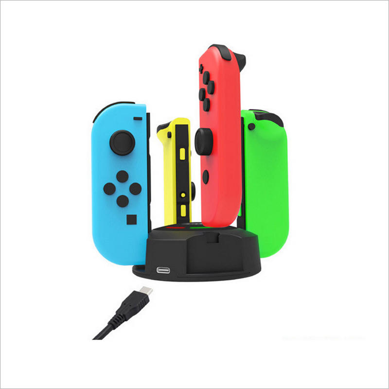 

4 in 1 Charger Type C USB Charging Cable Dock Stand Station for Nintendo Switch Joy-Con Game Controller with LED Indicat
