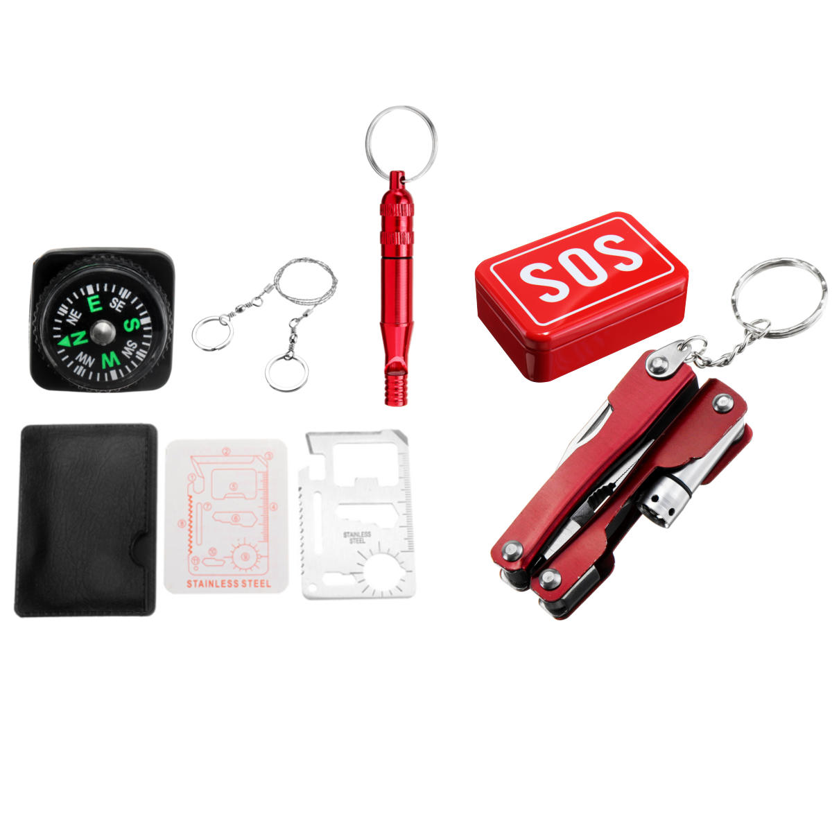 SOS ferramentas de Sobrevivência de Emergência ao ar livre Kit de Engrenagem para Home Office Car Boat Camping Caminhadas Viagens ou Aventuras 216/45/39 / 6PCS