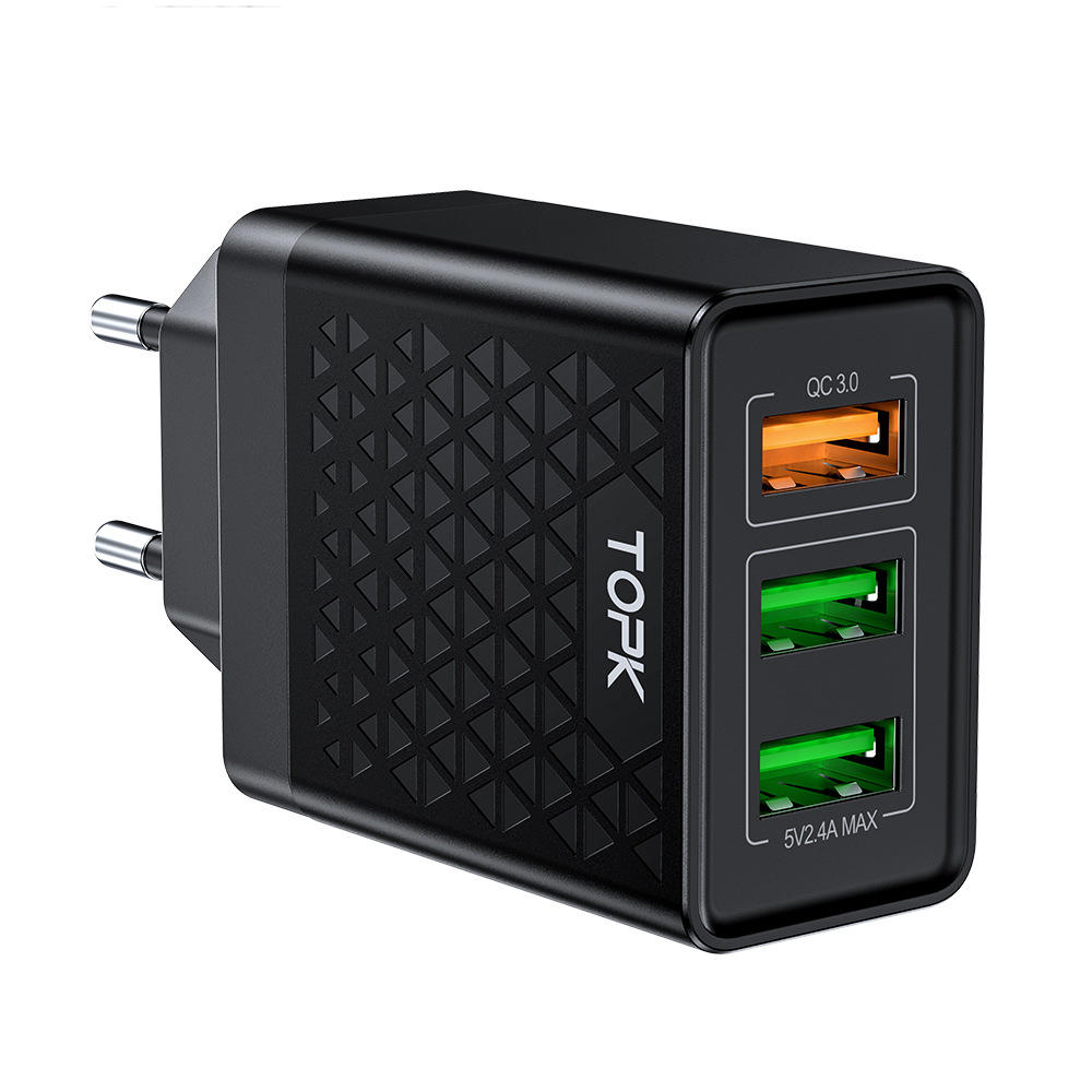 

TOPK 30 Вт QC3.0 3 порта быстрой зарядки USB-адаптер для зарядного устройства для iPhone 8 Plus XS 11Pro Huawei P30 Pro
