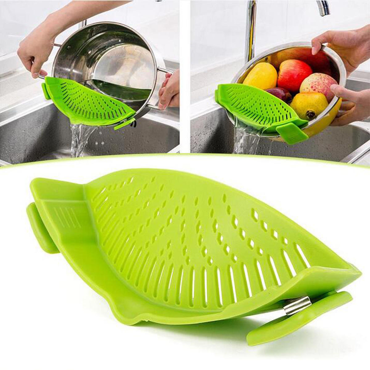 IPRee® Passoire en silicone durable Passoires Passoires Laver les fruits et légumes Pâtes Outils de cuisine Gadgets Sac de lavage