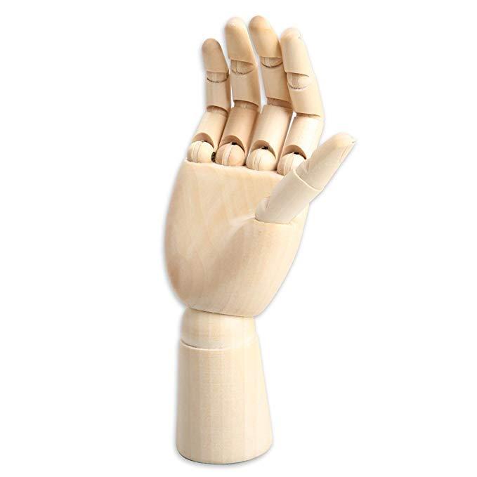 Xinbowen 1088 10 inch / 12 inch houten linker / rechterhand model jointed houtsnijwerk sculptuur man