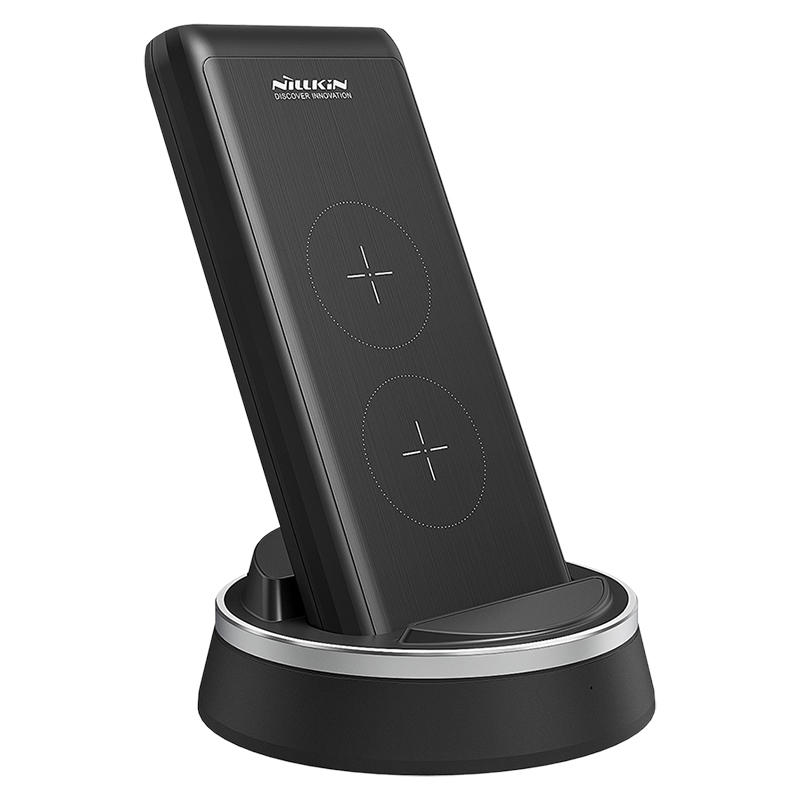 Nillkin 2 in1急速充電10000mAhパワーバンクデュアルコイルワイヤレス充電器foriPhone XS HUAWEI P30 MI8MI9ラップトップ