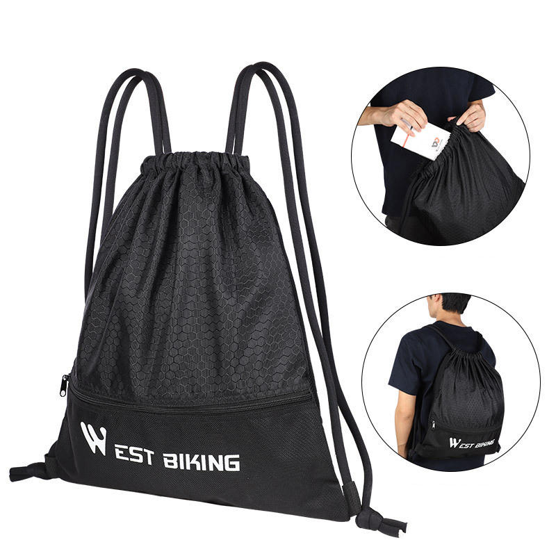 WEST BIKING 15L húzózsinóros hátizsák szabadidős utazás vízálló kosárlabda tároló táska kerékpáros kemping túra táska