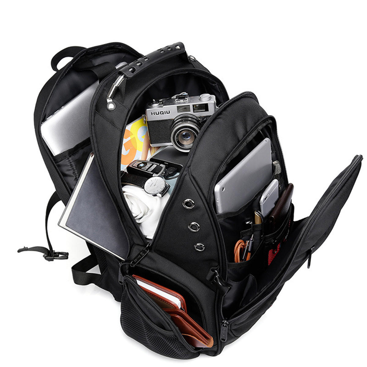 40L Men USB Port Backpack Waterproof Shoulder School Bag Laptop Travel Rucksack