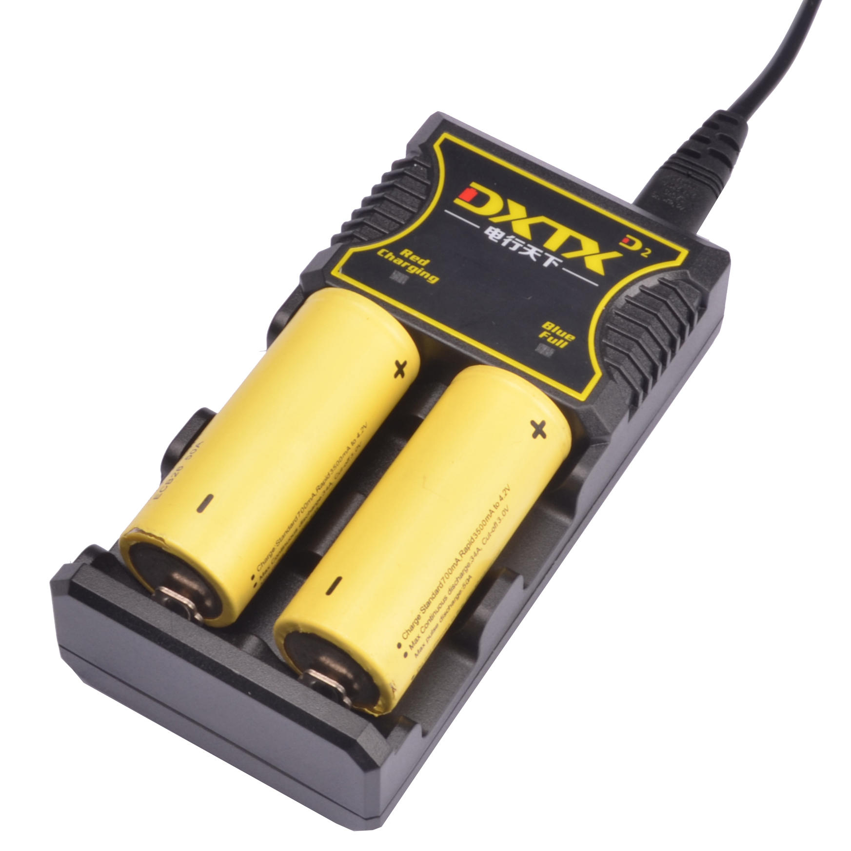 

DXTX D2 220V 5V2A Dual Slot Universal Intelligent Portable USB Lithium Li-Battery Charger Compatible With Ni-MH/18650/26