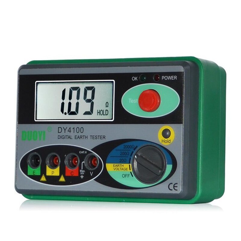 

DUOYI DY4100 Resistance Tester Digital Earth Tester Ground Resistance Instrument Megohmmeter 0-2000 Ohm Higher Accuracy