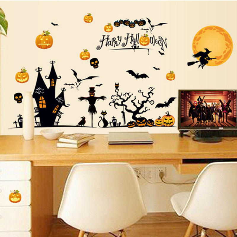 Miico MJ8006 Halloween Sticker Cartoon Sticker Removable Wall Sticker For Halloween Decoration Room Decoration