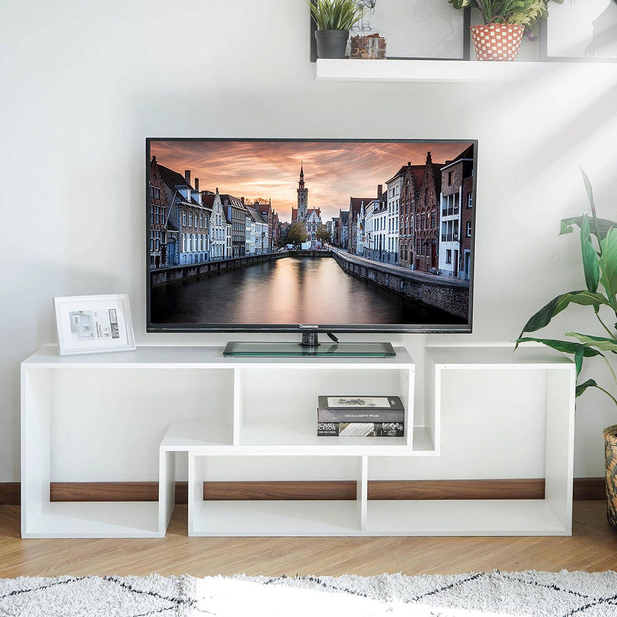 TV-meubel Eenvoudige combinatie TV-standaard Opslagplank Boekenplank Moderne lcd-tv Ondersteuning vo
