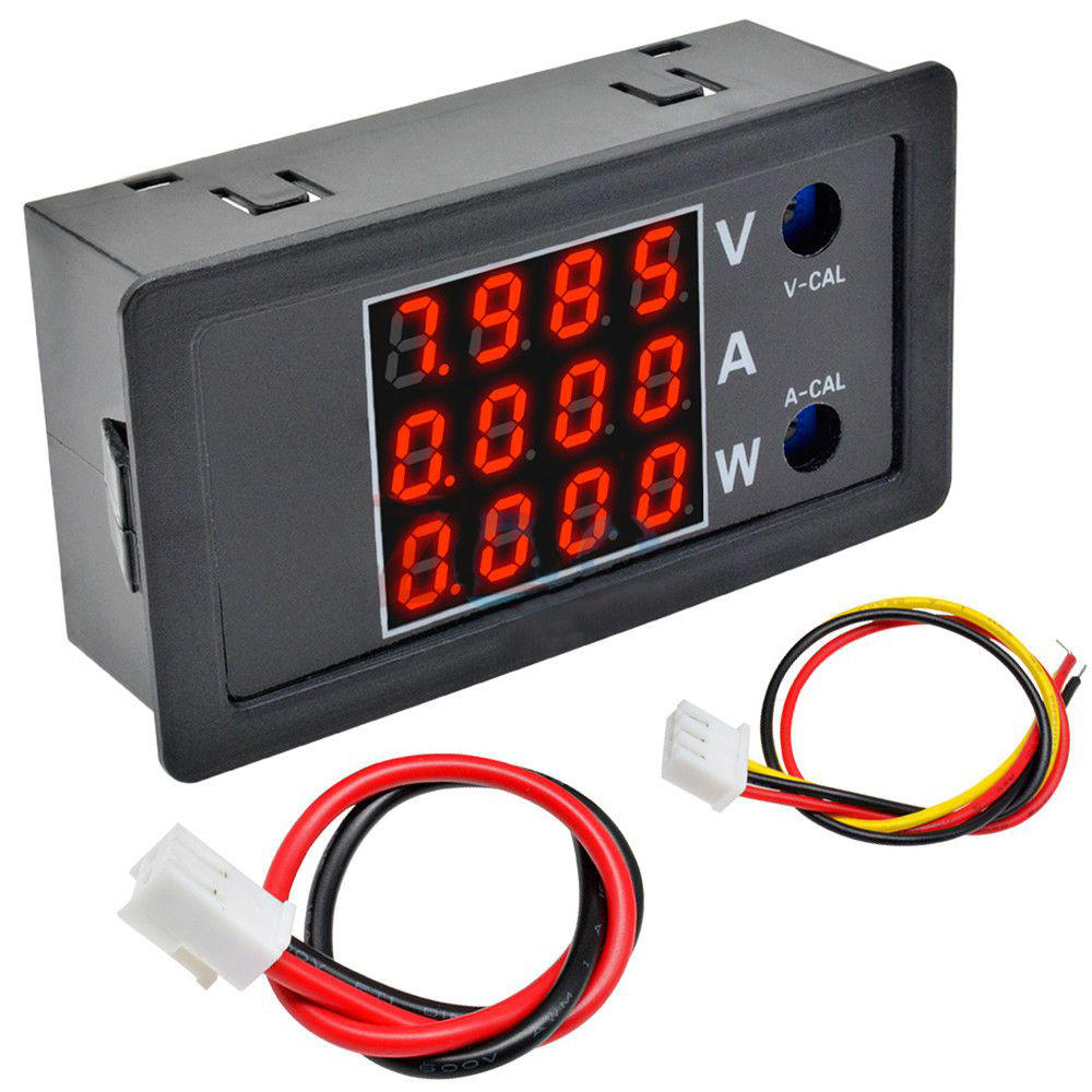DC 100V 10A Digital LCD Meter Displaying Voltage Current and Power 