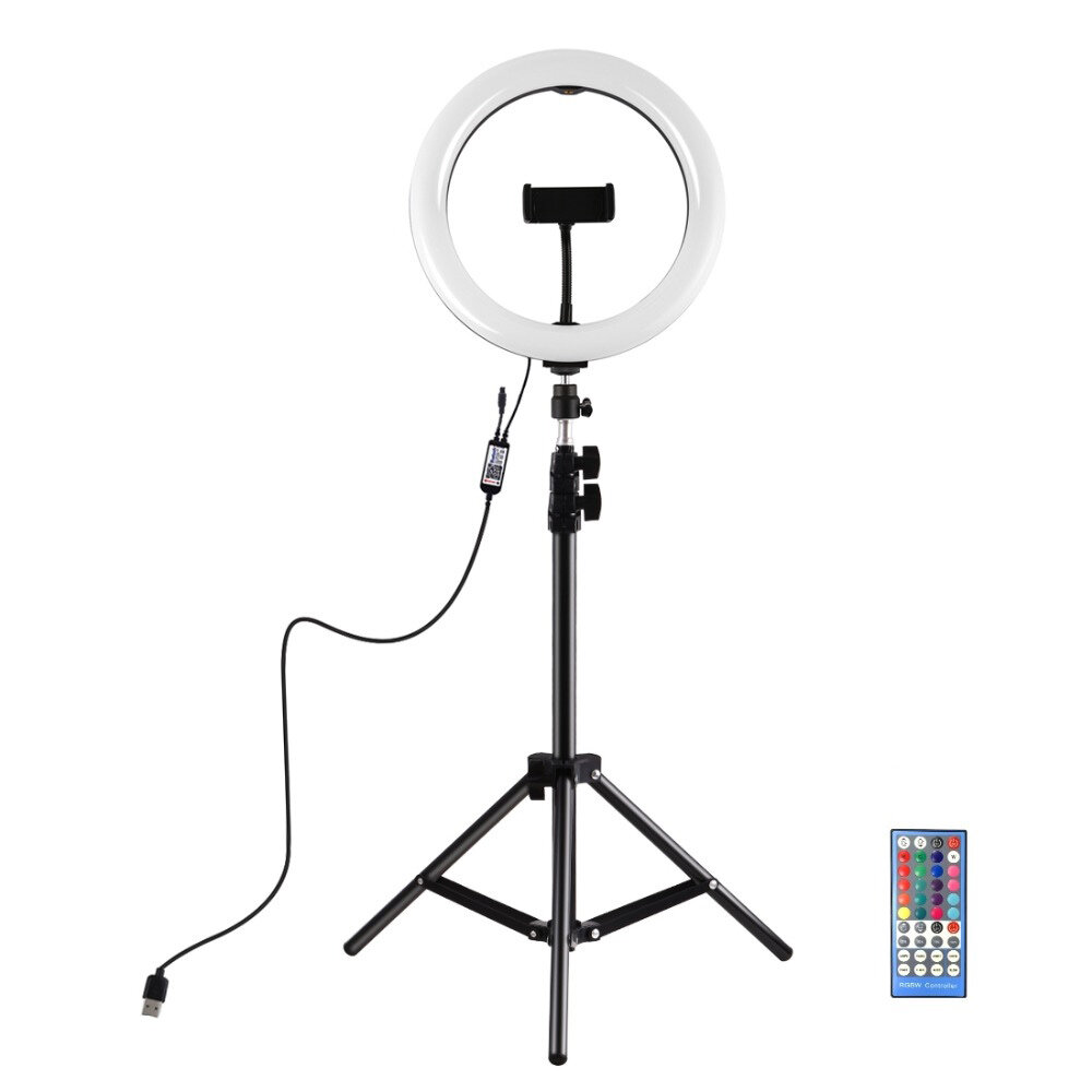 

PULUZ PKT3051B 10.2 Inch Dimmable LED Video Ring Light with PU419 Tripod Stand for Youtube Tik Tok Live Streaming