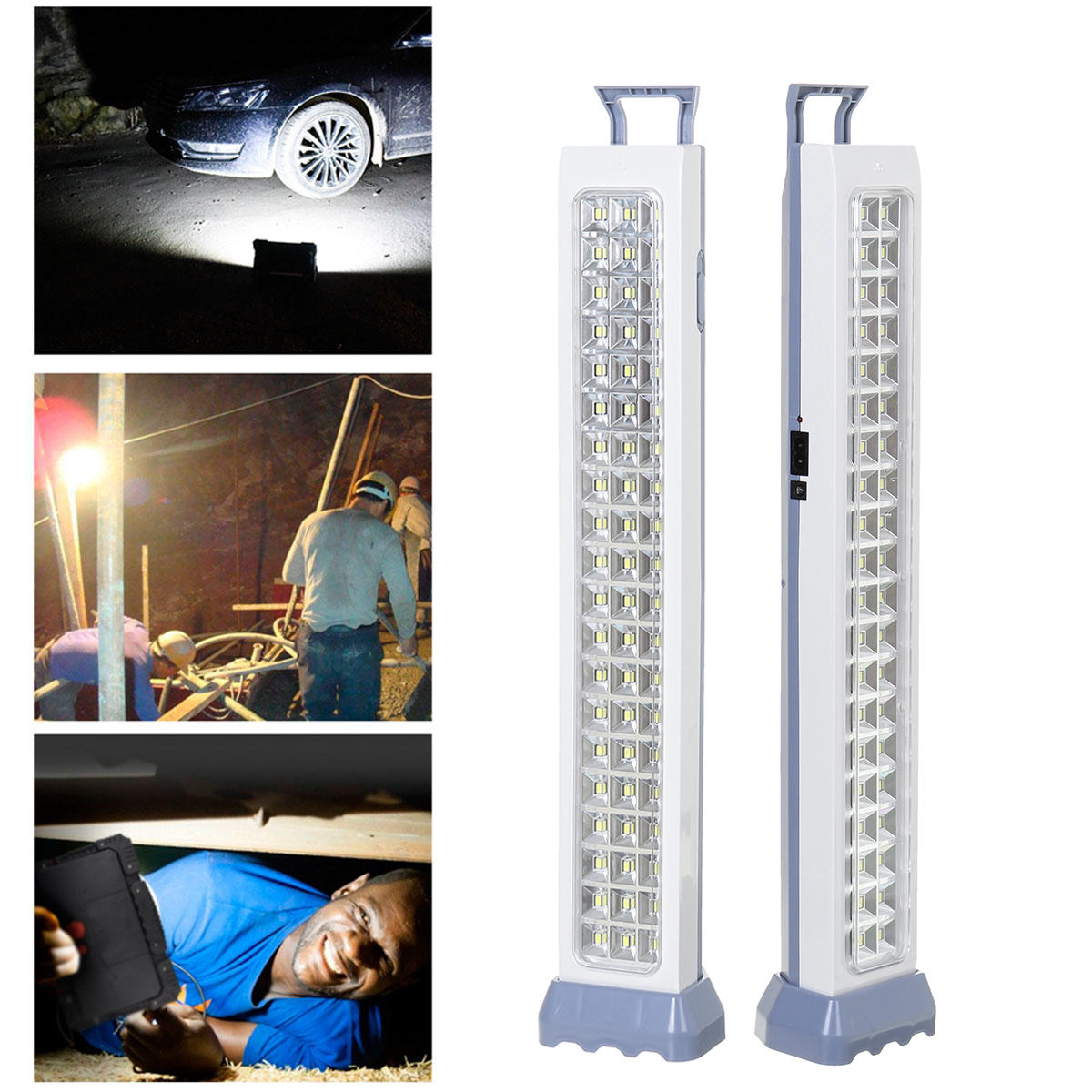 60 LED Lâmpada de trabalho de emergência recarregável com luz de acampamento ao ar livre de 2 modos 