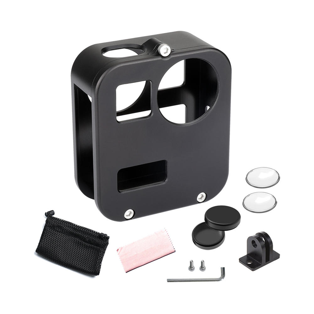CNC Aluminum Alloy Camera Protective Case Cage Mount With 1/4 Screw for Gopro Max Action Camera