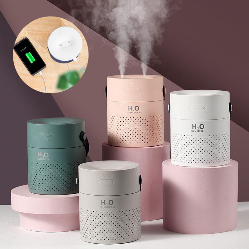 GXZ-J628 Dual Spray Humidifier Mist Maker USB Power Bank with Colorful Lights for Phone Office Home Beadroom