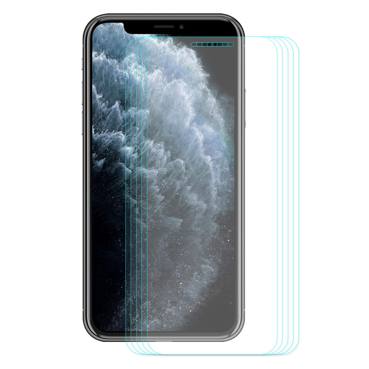 Enkay 5pcs 9H 0.26mm 2.5D Curved Full Coverage Tempered Glass Screen Protector for iPhone 11 Pro Max
