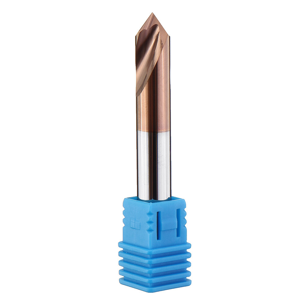 

Drillpro 2 Flutes 90 Degree Chamfer End Mill 4/6/8/10/12mm HRC45 Tungsten Steel AlTiN Coating Milling Cutter