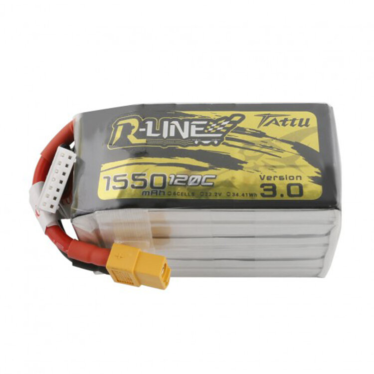 

Tattu R-Line Version 3.0 22.2V 1550mAh 120C 6S Lipo Battery XT60 Plug for iFlight Nazgul5 227mm 6S 5 Inch FPV Racing Dro