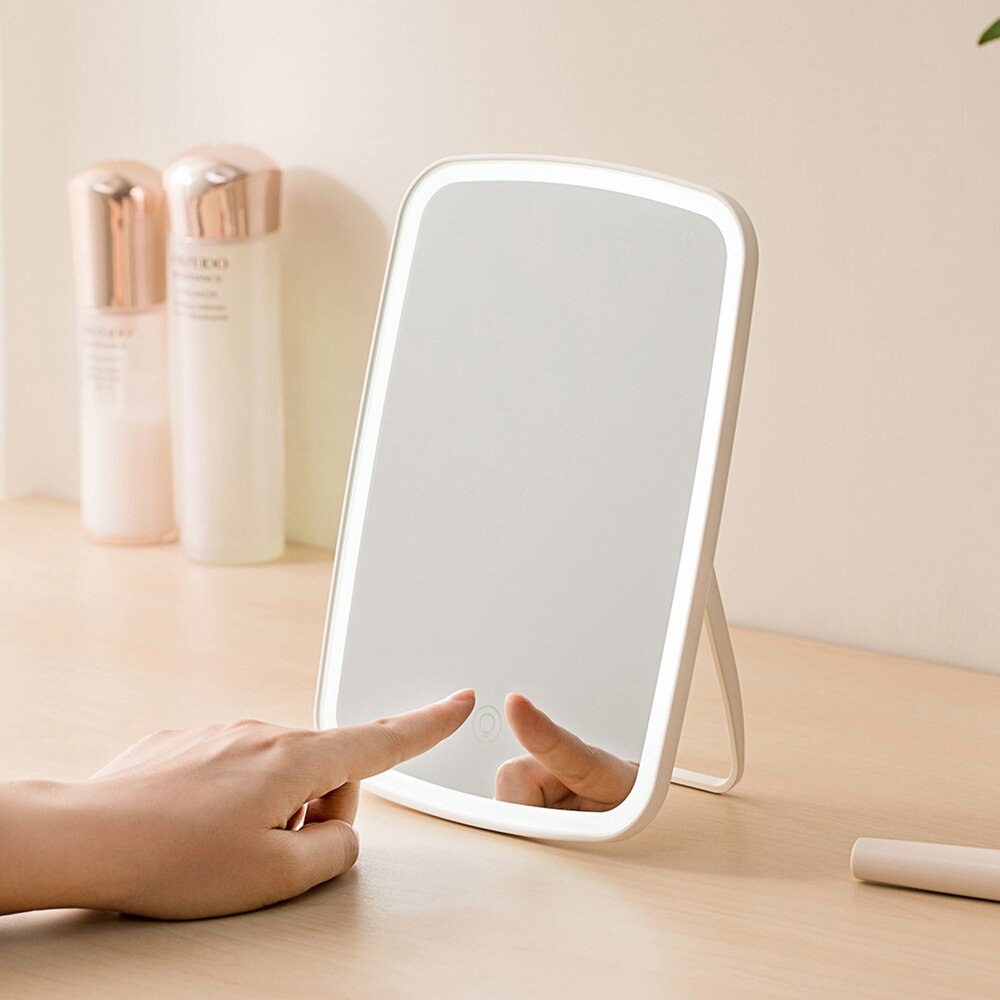 Portable Makeup Mirror Desktop LED Light USB Rechargeable Folding Touch Dimmable Lamp for Dormitory Home from Xiaomi Youpin