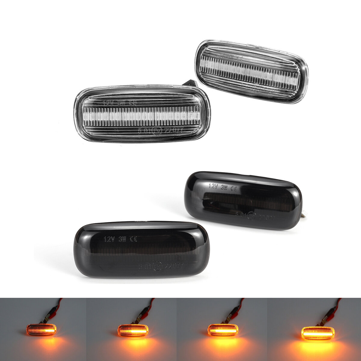 Dynamische vloeiende LED zijmarkeringssignaallichten Lamp paar voor Audi A3 A4 S4 B6 B7 A6 C5 TT A8