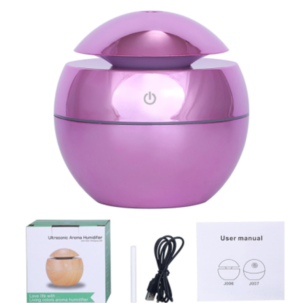 

130ML LED Light Ultrasonic Humidifier Aroma Essential Steam Diffuser Air Purifier Home Office USB Charging