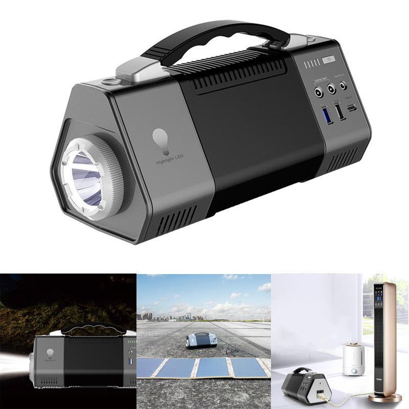 IPRee® 100W USB-Anschlüsse Solarpanel Power Bank Outdoor Tragbar 3 Modi Super Power Taschenlampe Multifunktions-Notladegerät