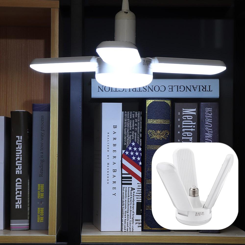 AC175-265V E27 48W Pure White Angle Adjustable 3+1 Foldable 120LED Ceiling Light Bulb Indoor Garage Lamp