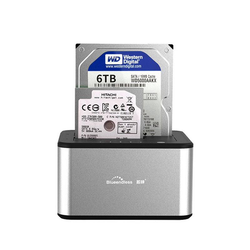 Blueendless HD07A USB3.0ダブルベイハードドライブエンクロージャーHDD SDD 2.5 “3.5” SATAハードディスク用5Gbpsハードドライブベース