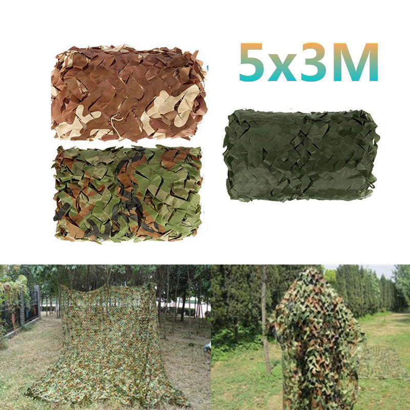 5x3 m Couverture De Voiture Militaire Camouflage Net Chasse Woodland Armée Formation Camo Filet Voiture Tente Ombre Camping Parasol Net