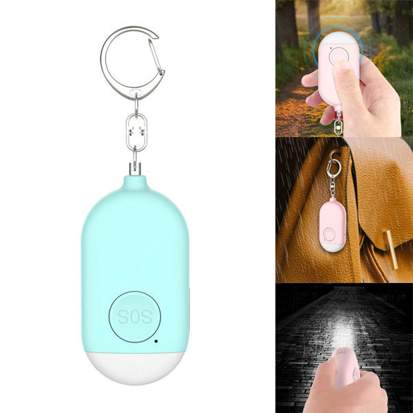 120dB Personal Alarm Portable Waterproof USB Rechargeable SOS Alert Safety Night Work Flashing Light Safety Siren