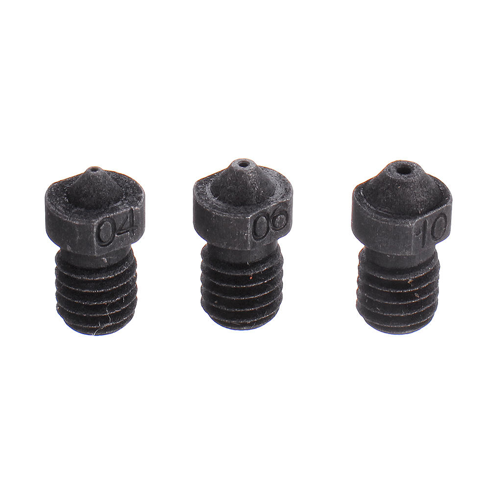 04060810mm Upgraded Hardened Steel Nozzle High Temperature Super Hard 3D Printer Part
