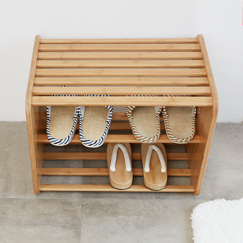 CHENGSHE Simple Bamboo Solid Wood Shoe Storage Racks Bench from