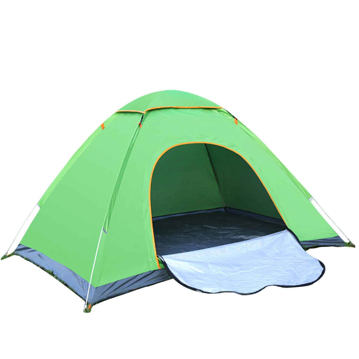 3-4 Person Quick Up Camping Tent Single Door Polyester Beach Tent Hiking Sunshade Awning