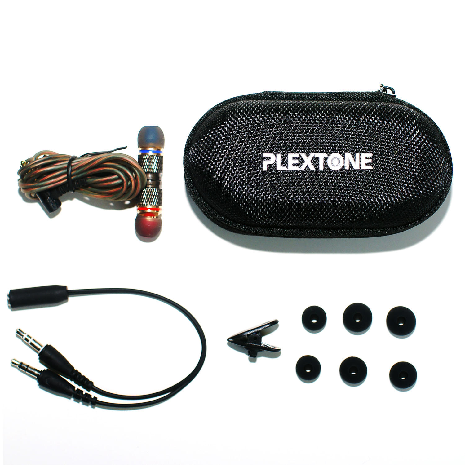 PLEXTONE Universele draagbare waterdichte rits Nylon Oortelefoon USB-kabel MP3-geheugenkaart Batteri