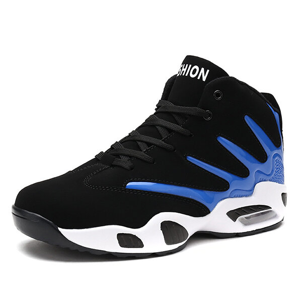Men High Top Cushioned Slip Resistant Basketball Sneakers Ball Game Sneakers Hiking Shoes