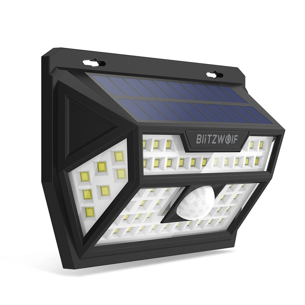 Blitzwolf® BW-OLT1 Solar Power 62 LED PIR Motion Sensor Wall Light Wide...