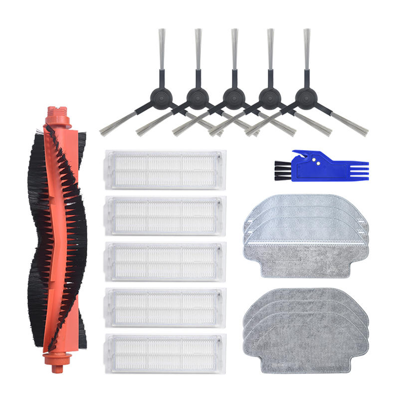 

18pcs Replacements for XIAOMI MIJIA STYJ02YM Vacuum Cleaner Parts Accessories 5*Side Brushes 5*Filters 3*Wet Rag 3* Wet