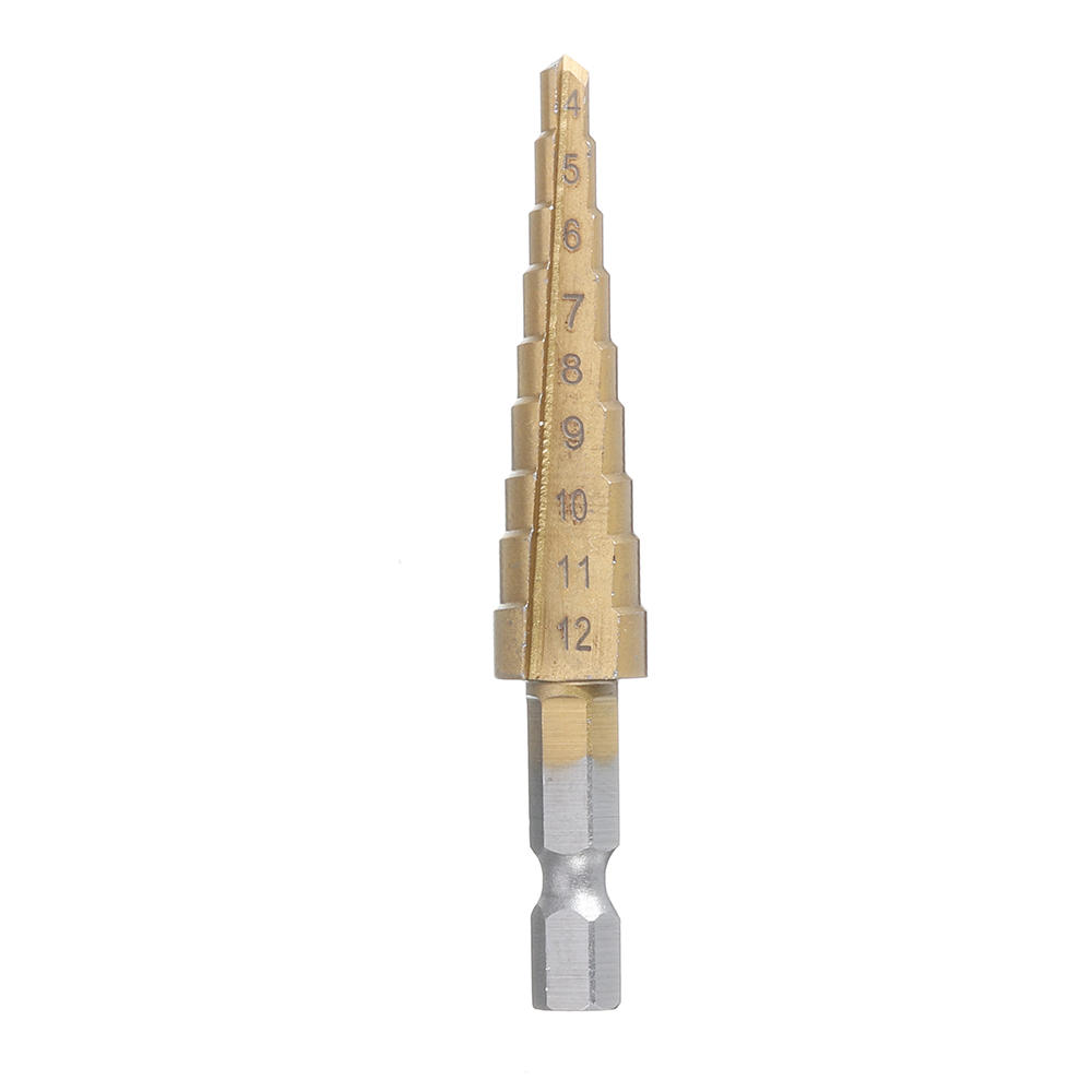 Golden Step Cone Drill Bit High Speed Steel Hole Cutter 4-12MM HSS Tool