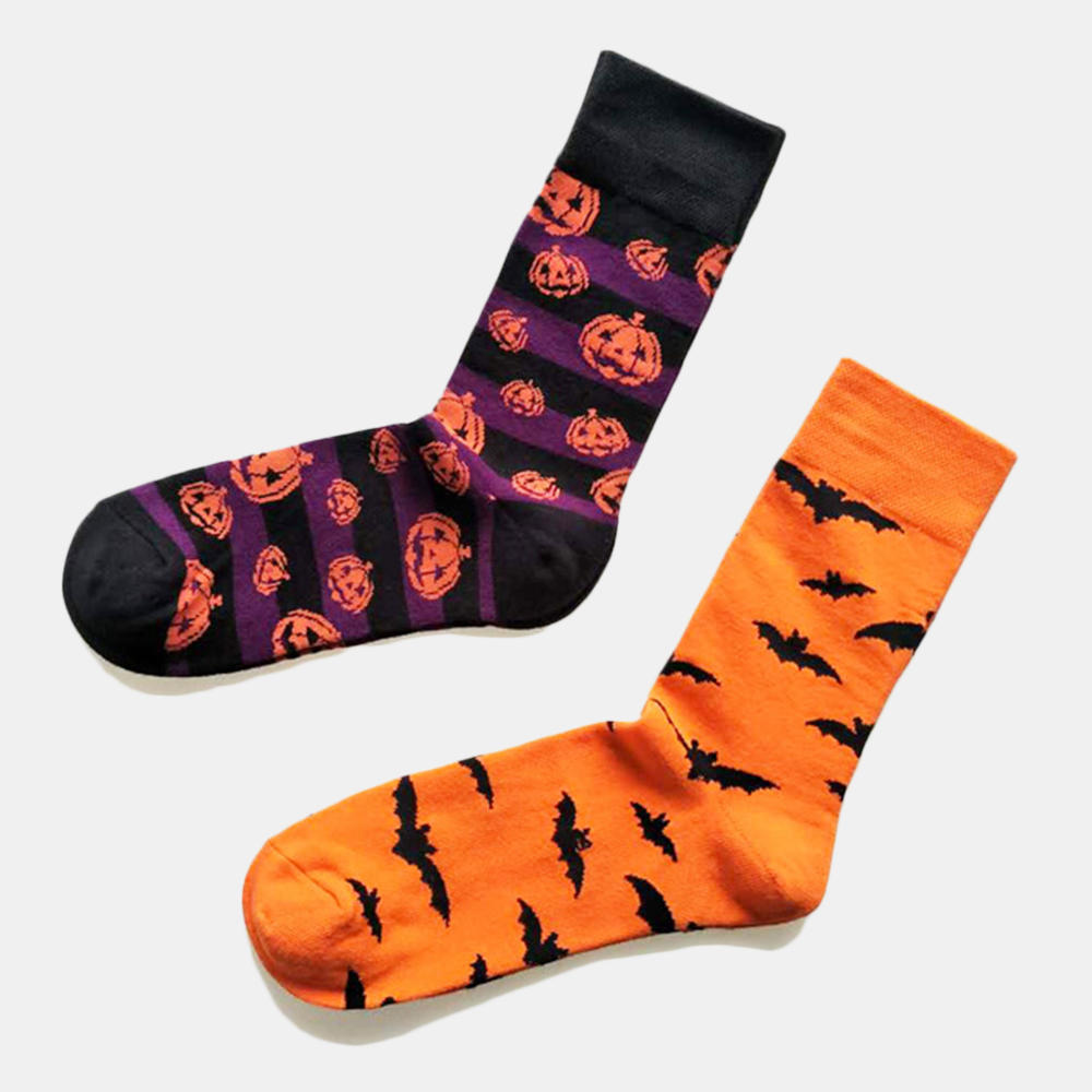 Halloween Couple Socks Cotton Pumpkin Tube Socks