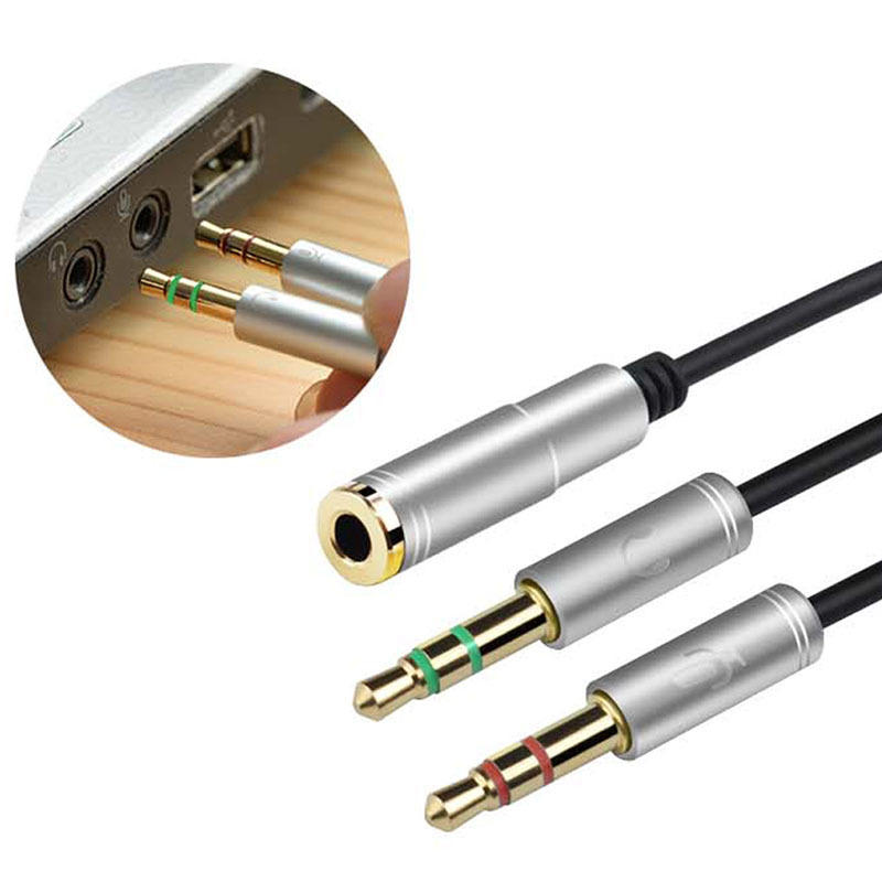 Bakeey 3,5 mm audio-adapter 32 cm 2 mannelijke naar 1 vrouwelijke audiokabel splitter kabeladapter