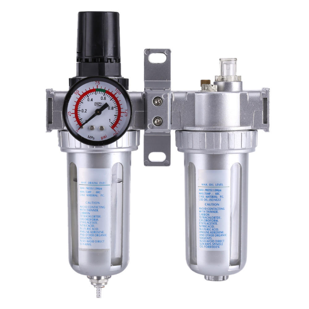 Regulator Gauge Oil Water Separator Trap Tools G1/4" Air Compressor Filter 