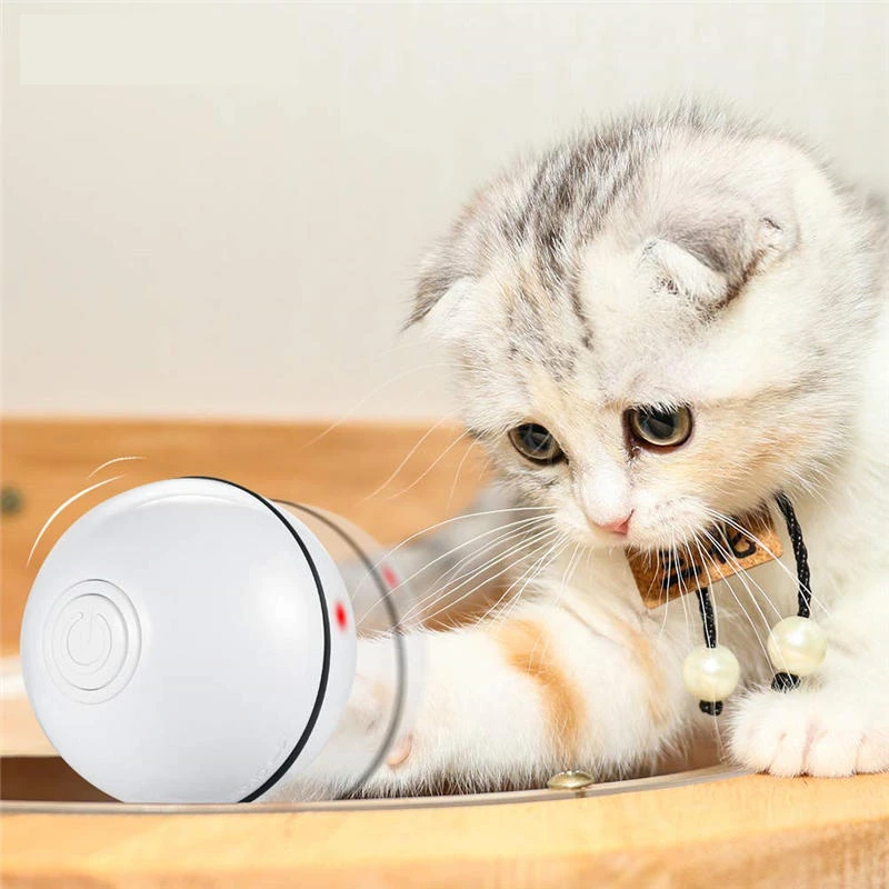 Smart Interactive Pet Toys LED Luminous Ball USB Charging Smart Cat Toy Automatic 360 Degree Self Rolling Balls