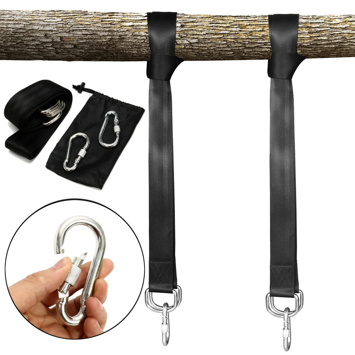 5 stks camping hangmat swing boom sling bandjes set zware outdoor accessoire tuin recreatie