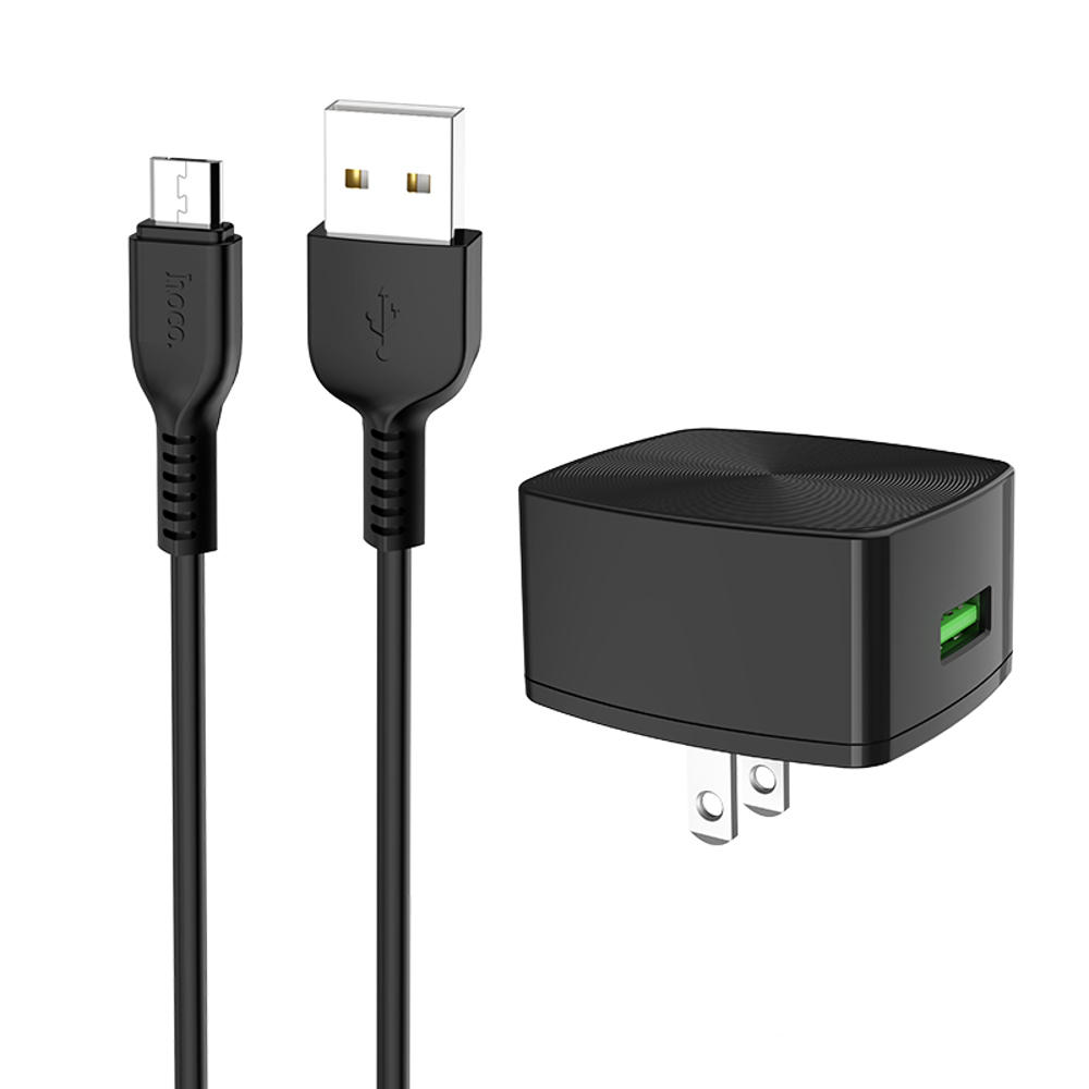 HOCO C70 US QC 3.0 Charger Power Adapter With Micro USB Cable for Tablet Smartphone