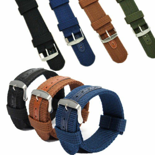 18/20/22 / 24mm Waterdichte horlogeband Heren Militair Nylon Canvas Polsband Armband Vervanging