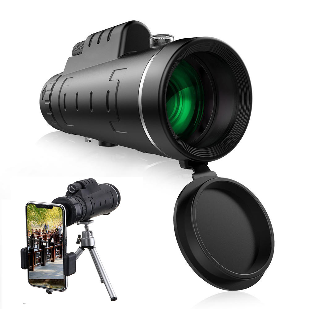 IPRee® Telescópio Monocular Óptico de Lente HD 40X60 + Tripé + Clip para Celular