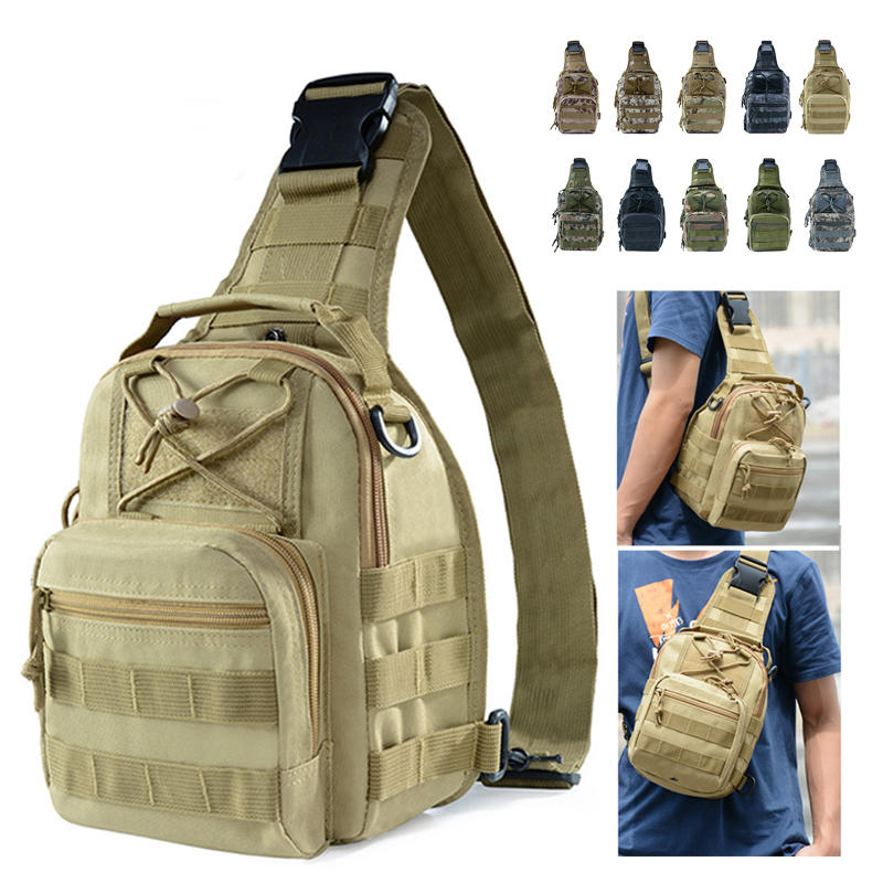 10L Männer Outdoor Tactical Molle Rucksack Assault Sling Bag Brust Schulter Pack Camping Wandern