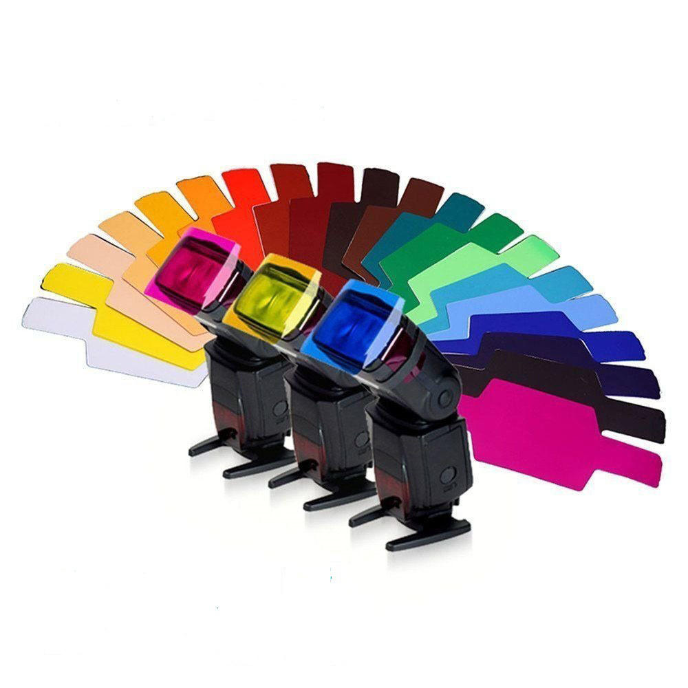20 in 1 Universal Color Gels Filter Card Paper for Photography Speedlite Flash LED Video Light