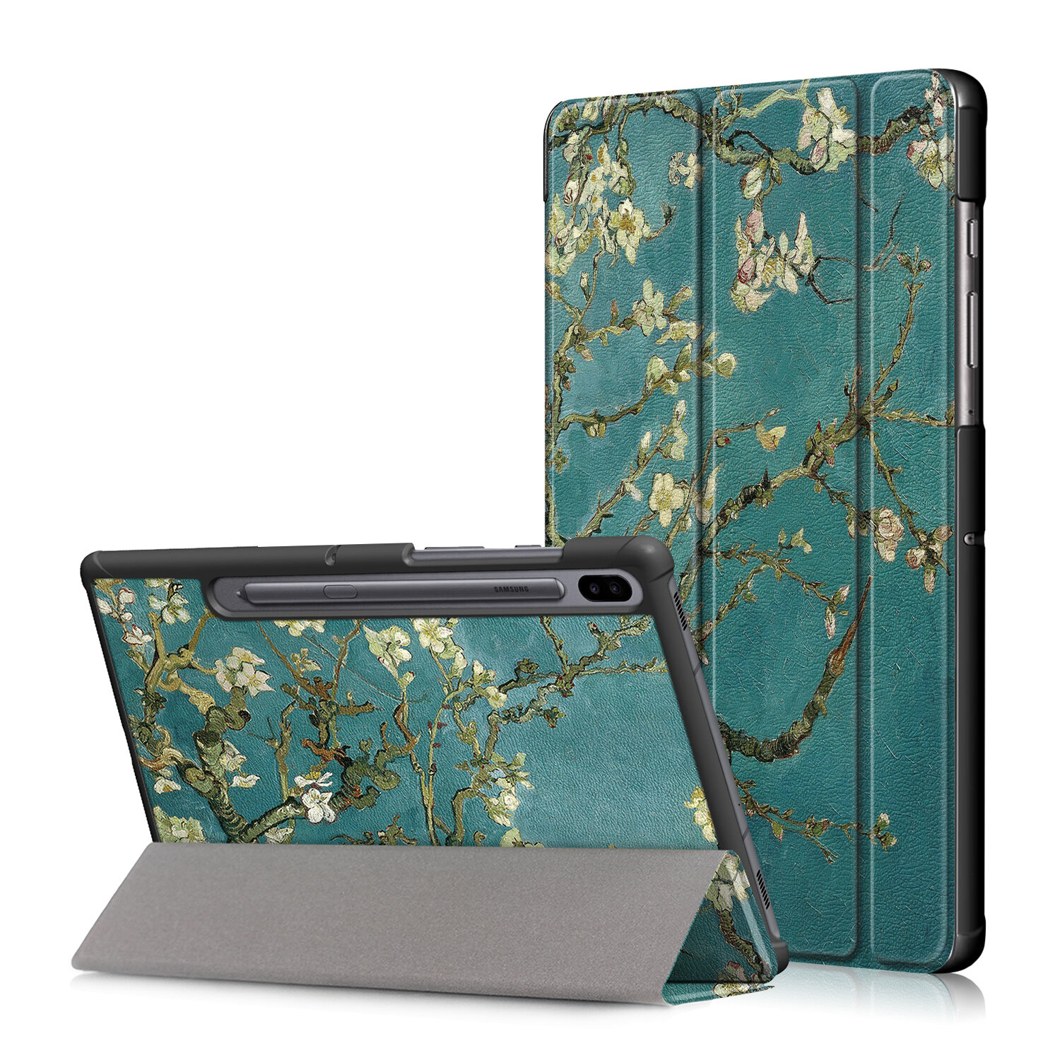 Printing Tri-Fold Tablet Case for Samsung Tab S6 10.5 - Apricot Blossom